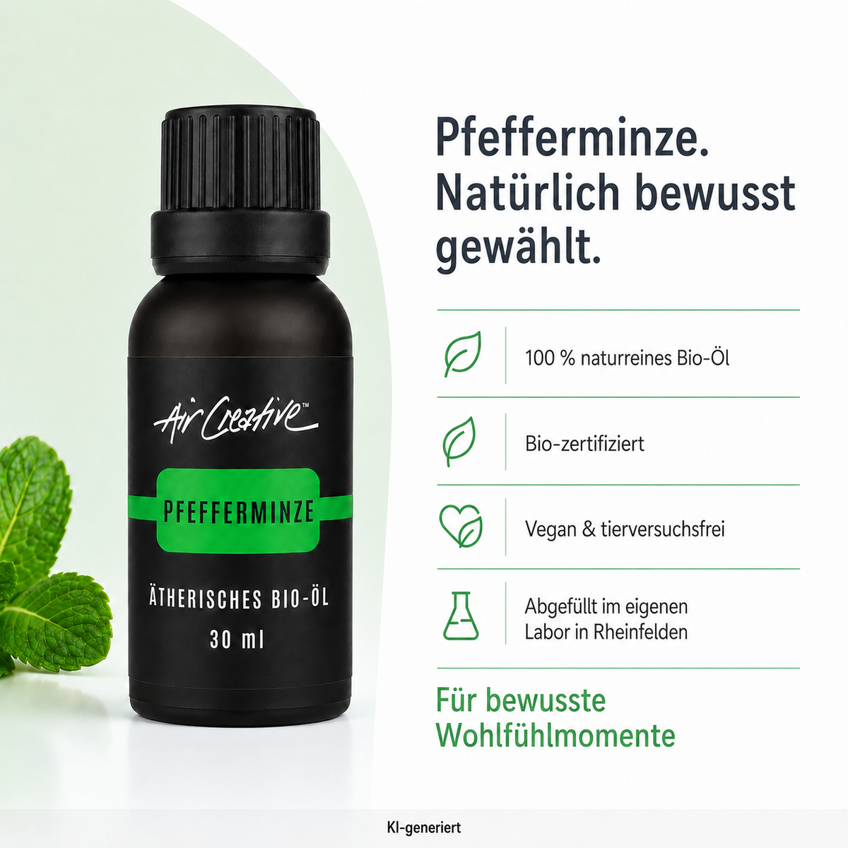 Ätherisches BIO-Öl "Pfefferminze" 30ml von Air Creative - Qualität und Herkunft
