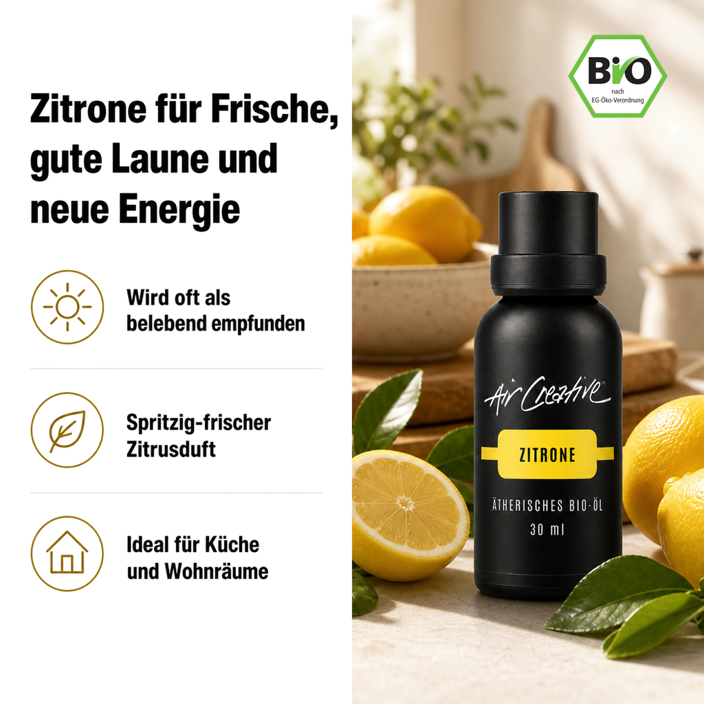 Ätherisches BIO-Öl "Zitrone" 30ml von Air Creative – Problem und Lösung im Überblick