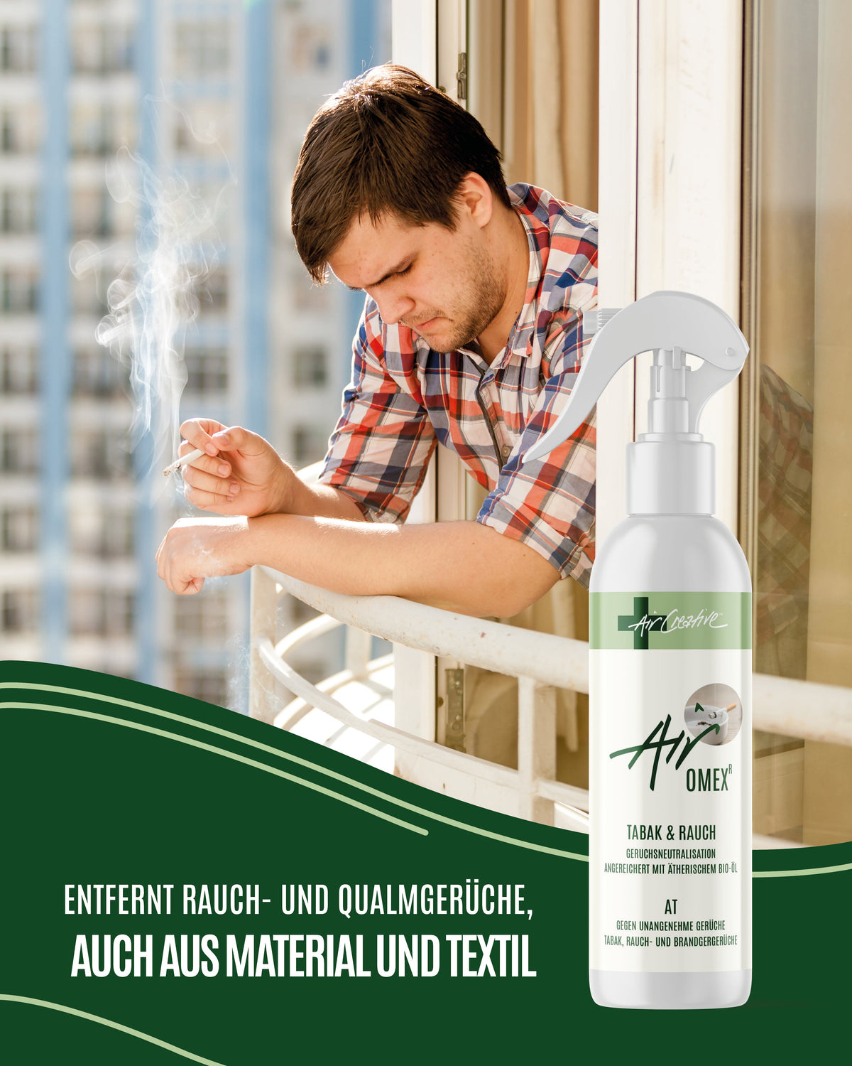 Rauchgeruch entfernen mit Airomex® «Tabak und Rauch»
