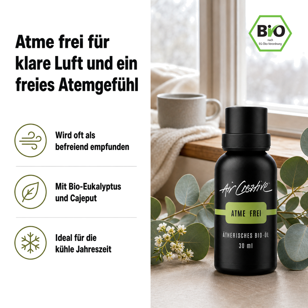 Ätherisches BIO-Öl "Atme frei" 30ml von Air Creative – Problem und Lösung im Überblick