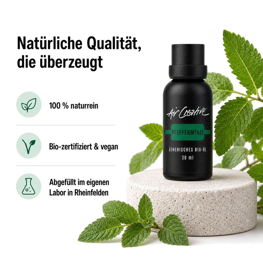 Ätherisches BIO-Öl "Pfefferminze" 30ml von Air Creative – Qualität und Herkunft